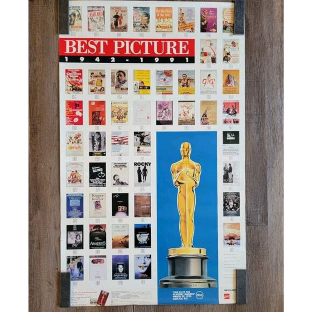 Vintage Academy Awards BEST PICTURE 1942-1991 United Artist Movie Promo Poster
